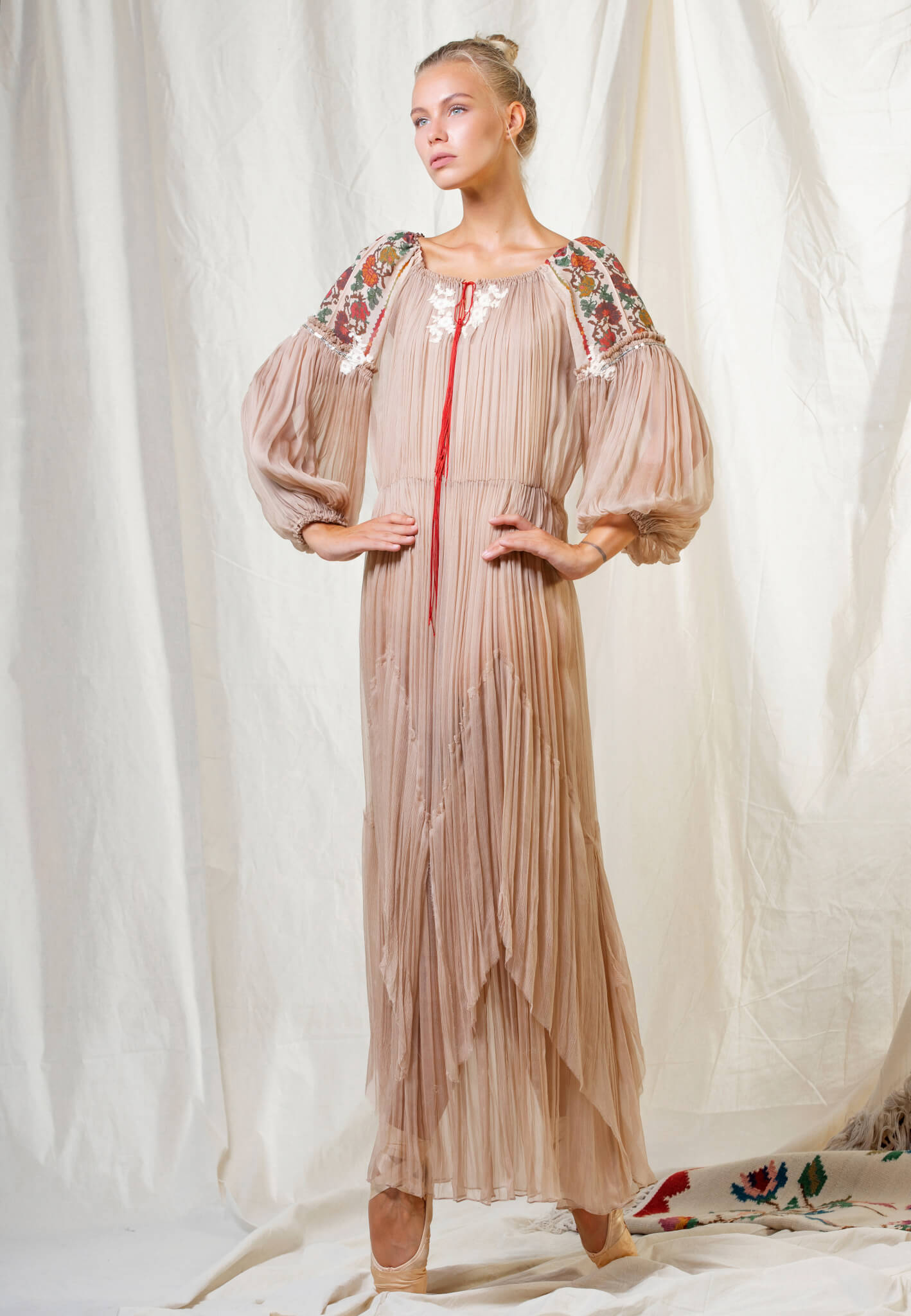 Rochie de mătase cu imprimeu Silk dress with print